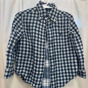 Polo Ralph Lauren Navy and White Checkered Kids Shirt
